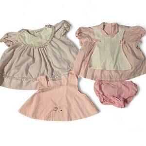 12-18 month vintage 60s baby girl dress x2 and blouse bundle